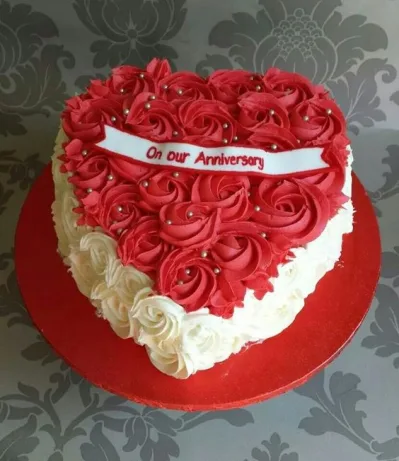 Heart Anniversary Cake