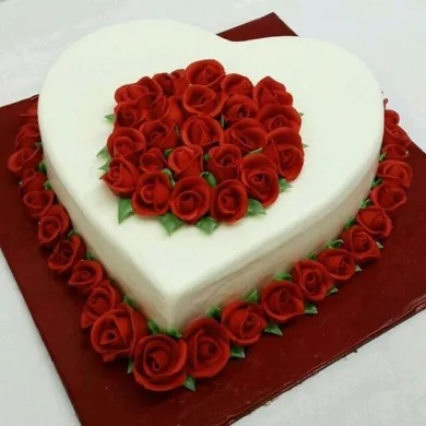 Blooming Heart Cake
