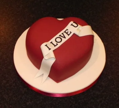 I love u Valentines Cake