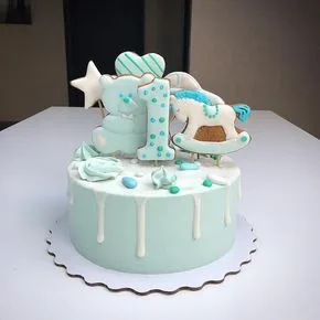 Baby Blue Shower Cake