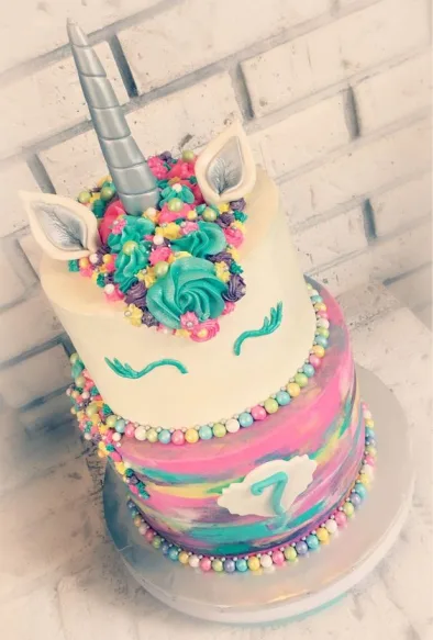 2 Tier Unicorn Cake