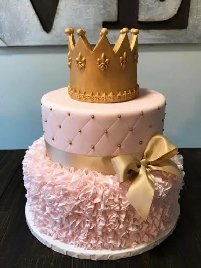 Golden bow tier Princess Cake