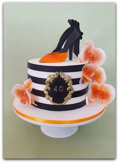 Purple & White Shoe Cake