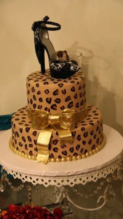Blue tier Shoe Cake
