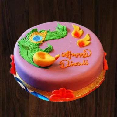 Peacock theme Krishna Cake