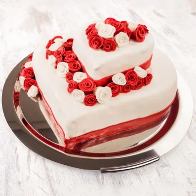 White & Red Cake